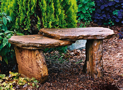 Slate garden bench by Castart Studio