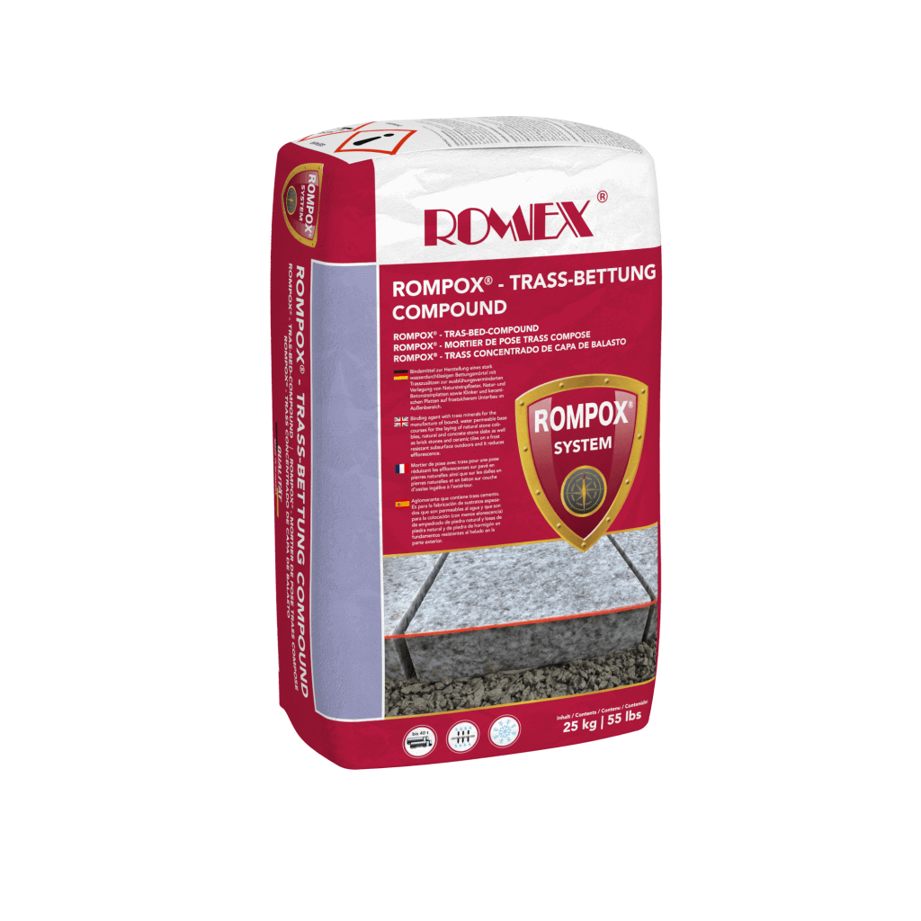 25kg bag of Rompox trass bed compound